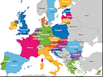 Carte de l'Europe à imprimer avec capitales des pays