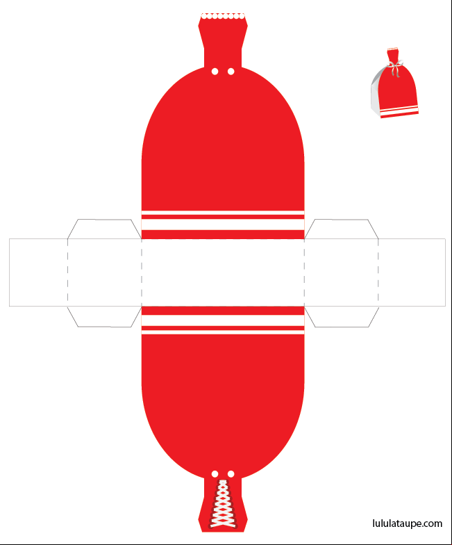 Boîte rouge et blanche à imprimer et découper