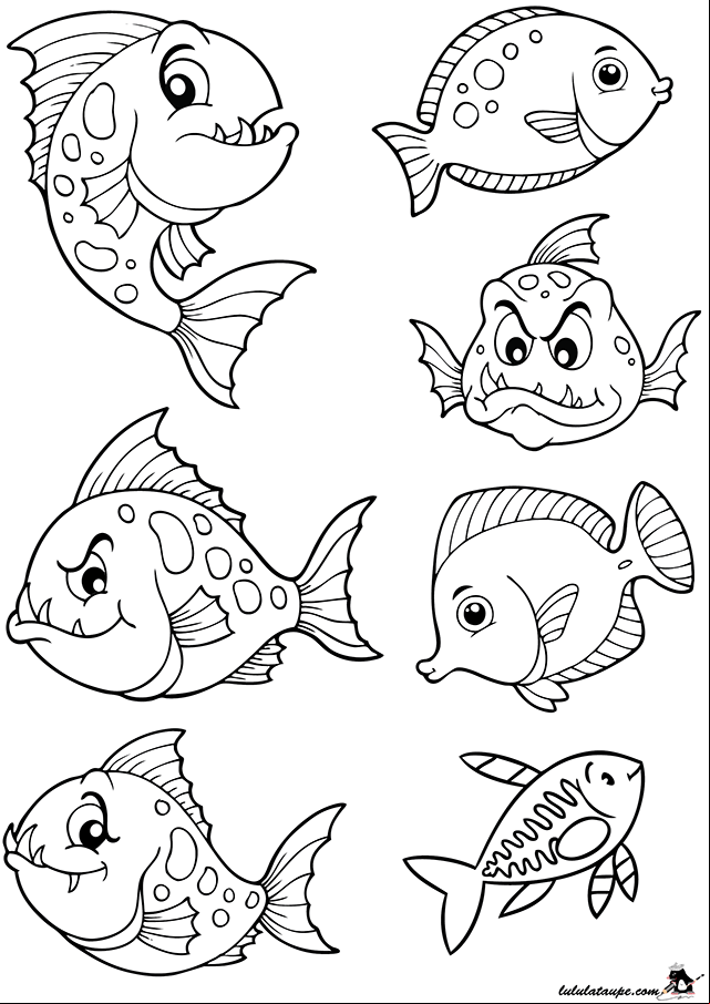 Poissons d'Avril amusants à colorier et à découper