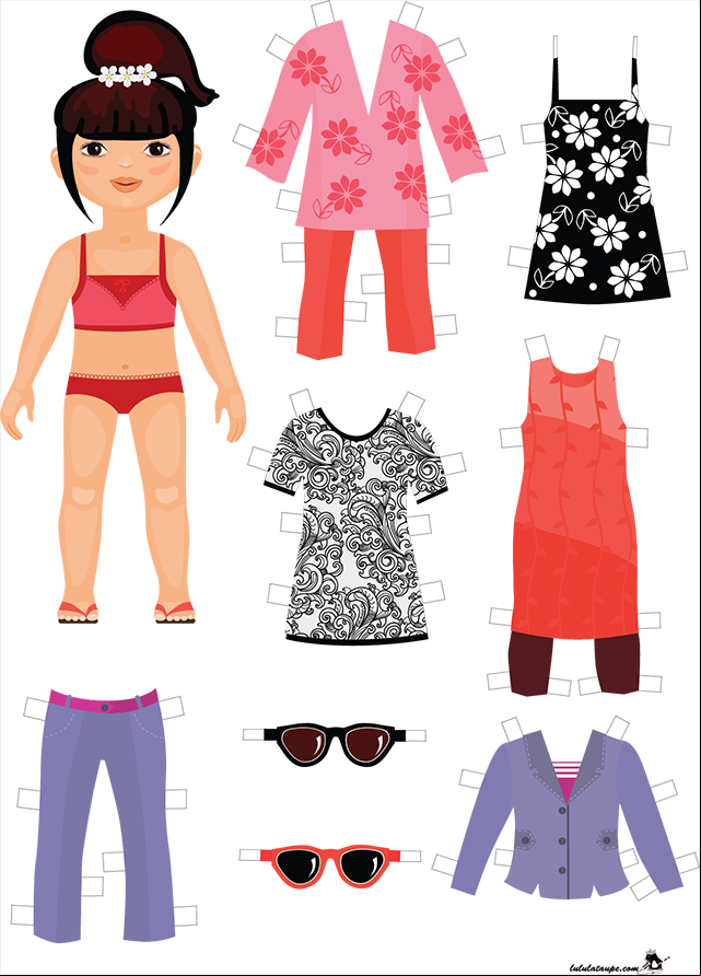 Poupée et ses vêtements à imprimer et à découper