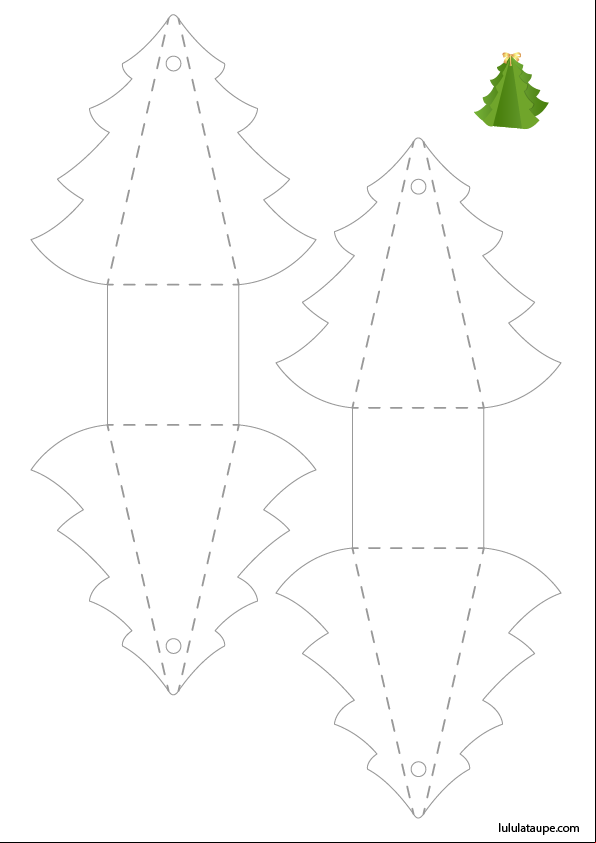 Sapin de Noël noir et blanc  à imprimer et à découper