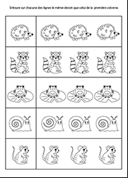 Jeu éducatif à imprimer, trouver deux images identiques