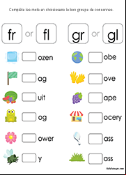 Compléter les mots anglais