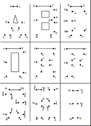 Points à relier, les lettres de l'alphabet