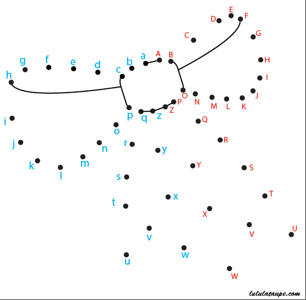 Apprendre l'alphabet en s'amusant, majuscules et minuscules d'imprimerie