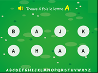Reconnaître les lettres de l'alphabet, jeu éducatif en ligne, maternelle