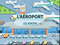 Imagier en ligne, l'aéroport, les avions de ligne